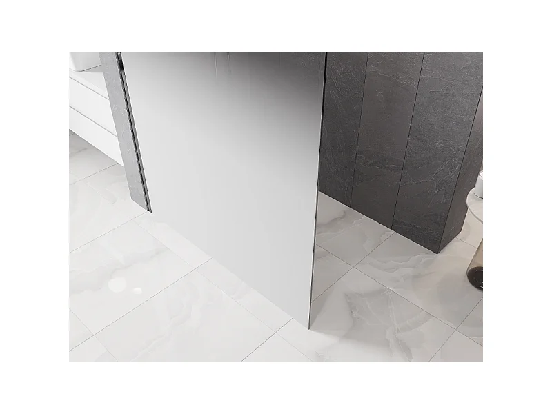 Mexen Kioto Duschwand Walk-in 90 x 200 cm, ombre weiß 8 mm, Chrom - 800-090-101-01-86