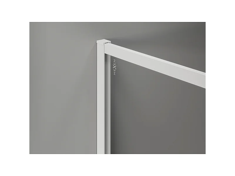 Mexen Kioto-F bruser væg Walk-in med ramme 90 x 202 cm, grafit 8 mm, hvid - 800-090-104-20-40