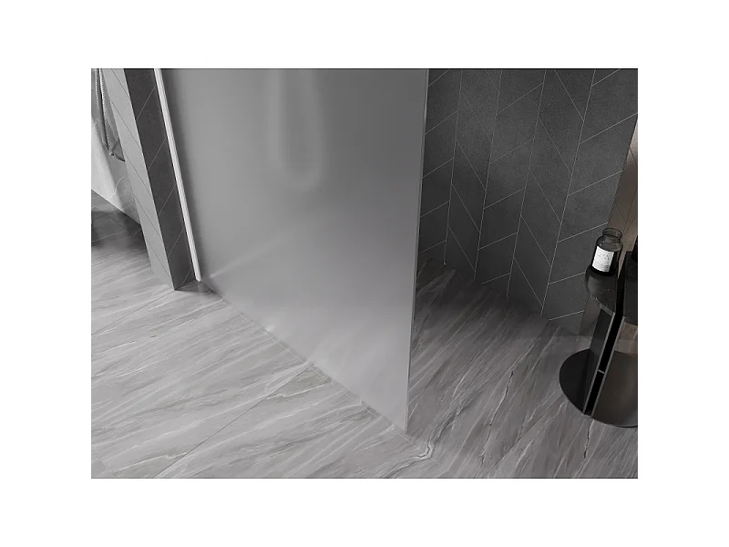 Mexen Kioto-X brusevæg Walk-in 100 x 200 cm, frostet 10 mm, hvid - 800-100-101-20-30-X