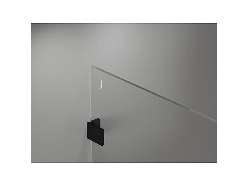 Mexen Lunar paroi de douche Walk-in droite 90 x 200 cm, transparente 8 mm, noire - 830-090-000-70-00-P