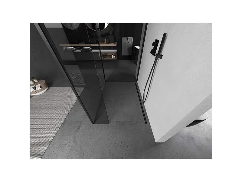 Mexen Kioto paroi de douche Walk-in 100 x 100 x 40 cm, transparent, noir - 800-100-100-221-70-00-040