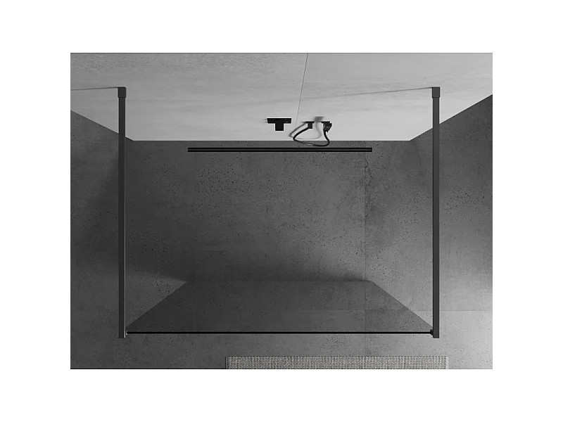 Mexen Kioto vrijstaande douchewand 110 x 200 cm, transparant 8 mm, kanonmetaal - 800-110-002-95-00
