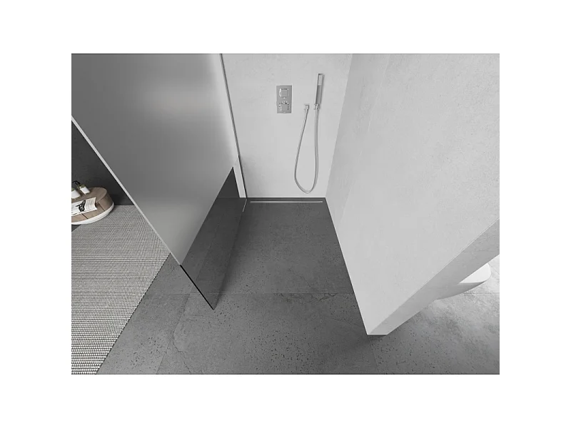 Mexen Kioto paroi de douche Walk-in 140 x 200 cm, transparent/givré 8 mm, chrome - 800-140-101-01-35