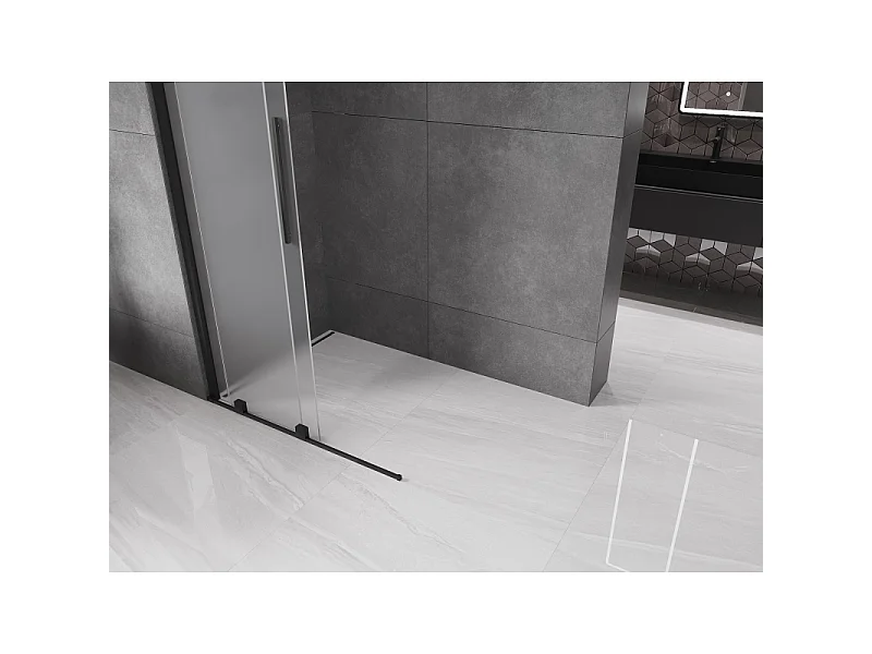 Mexen Velar Walk-in Shower Screen 70 x 200 cm, Frosted 8 mm, Black - 871-070-000-33-70