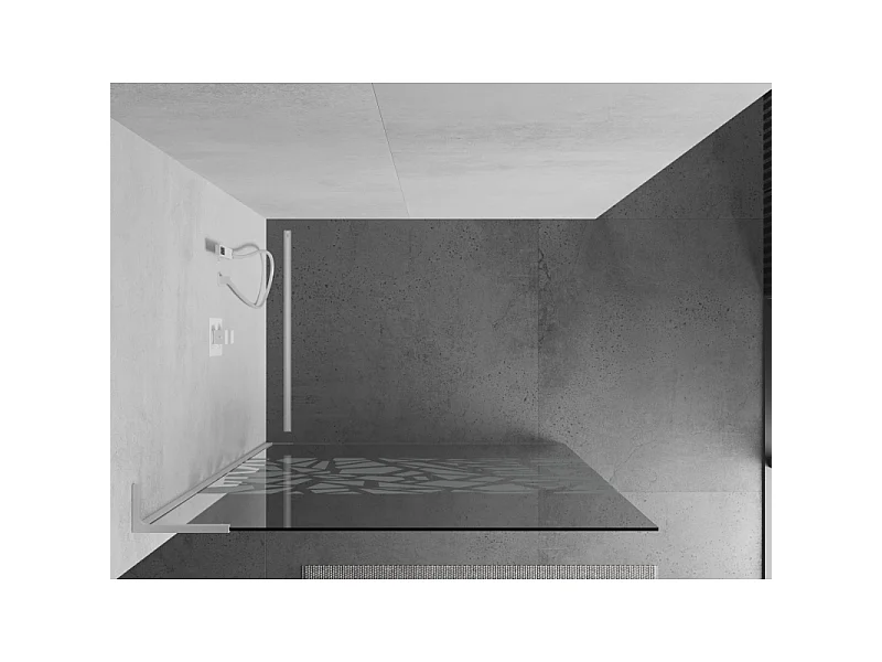 Mexen Kioto L ścianka prysznicowa Walk-in 70 x 200 cm, biały wzór, biała - 800-070-103-20-85