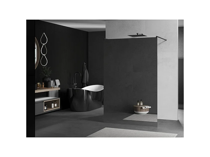 Mexen Kioto paroi de douche autoportante 130 x 200 cm, miroir 8 mm, métal canon - 800-130-002-95-50