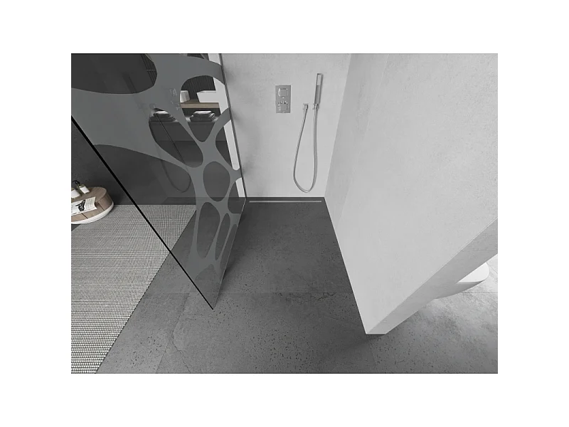 Mexen Kioto walk-in tuš stena 70 x 200 cm, bela val 8 mm, krom - 800-070-101-01-97