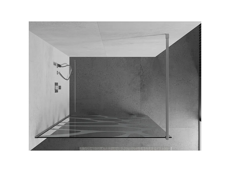 Mexen Kioto walk-in tuš stena 70 x 200 cm, bela val 8 mm, krom - 800-070-101-01-97