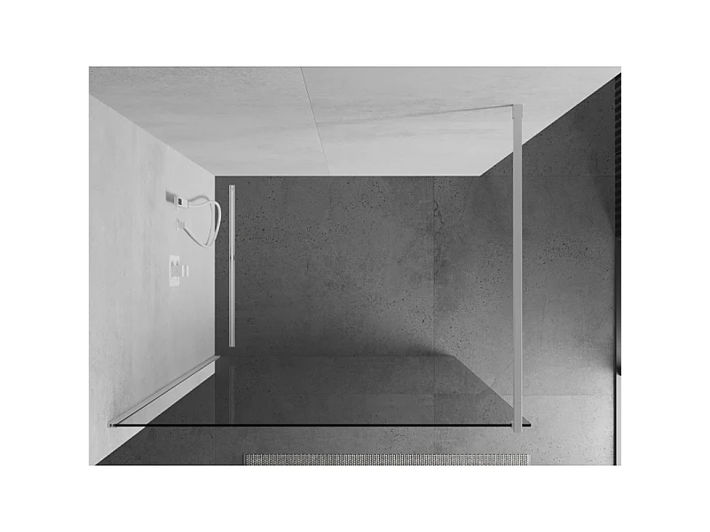 Mexen Kioto Duschwand Walk-in 115 x 200 cm, transparent 8 mm, weiß - 800-115-101-20-00