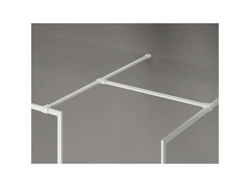 Mexen Kioto-F Walk-in brusevæg med ramme 80 x 70 cm, transparent 8 mm, hvid - 800-080-202-04-20-070