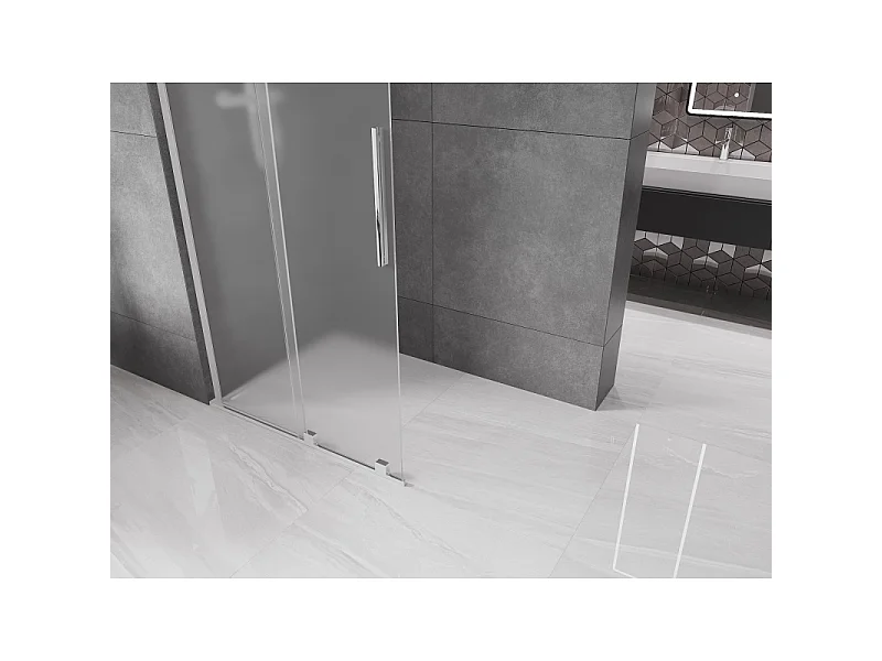 Mexen Velar L Sliding Shower Wall Walk-in 90 x 200 cm, Frost 8 mm, Chrome - 871-090-003-33-01
