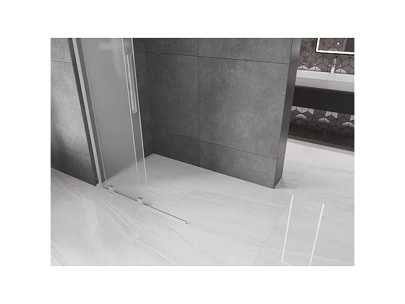 Mexen Velar L Sliding Shower Wall Walk-in 90 x 200 cm, Frost 8 mm, Chrome - 871-090-003-33-01