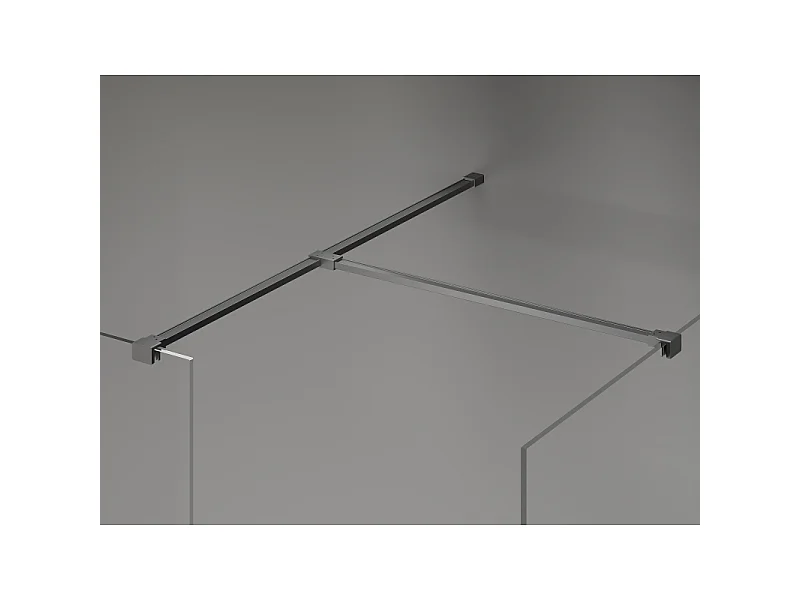 Mexen Kioto-X douchewand Walk-in 130 x 90 cm, transparant 10 mm, kanonmetaal - 800-130-202-95-00-090-X