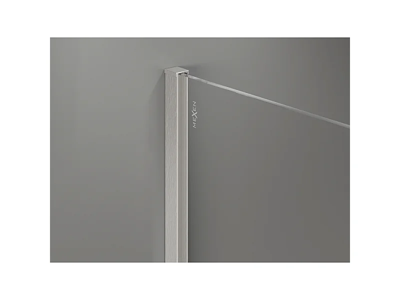 Mexen Kioto-X douchewand Walk-in 130 x 80 cm, transparant 10 mm, geborsteld nikkel - 800-130-202-97-00-080-X