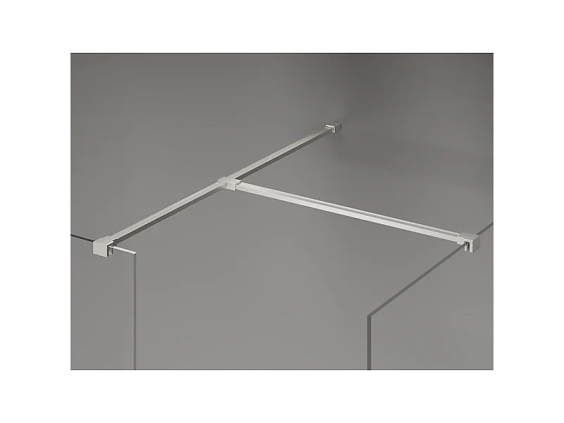 Mexen Kioto-X douchewand Walk-in 130 x 80 cm, transparant 10 mm, geborsteld nikkel - 800-130-202-97-00-080-X
