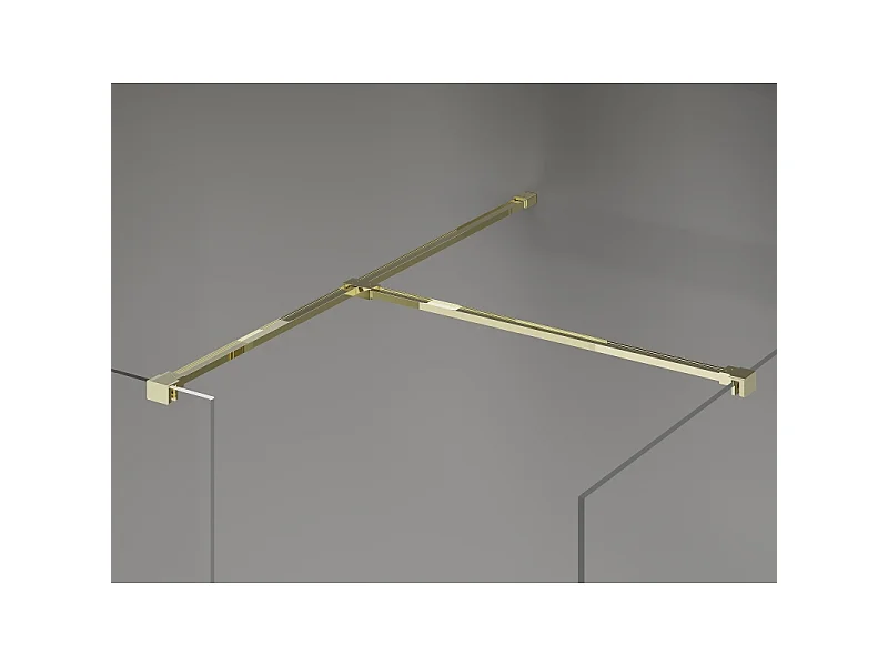 Mexen Kioto-X paroi de douche Walk-in 150 x 100 cm, transparent 10 mm, or - 800-150-202-50-00-100-X