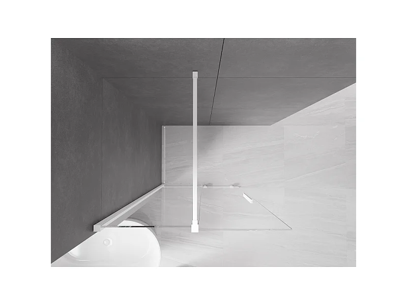 Mexen Velar paroi de douche coulissante Walk-in 120 x 200 cm, transparent 8 mm, blanc - 871-120-000-03-20
