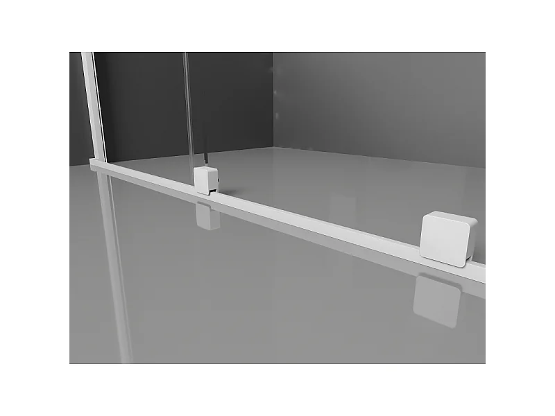Mexen Velar paroi de douche coulissante Walk-in 120 x 200 cm, transparent 8 mm, blanc - 871-120-000-03-20