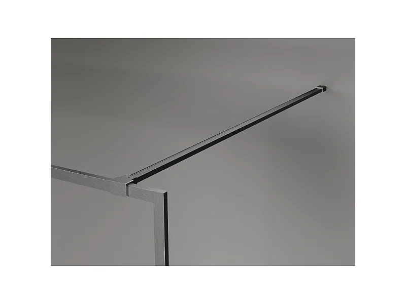 Mexen Kioto-XF Duschwand Walk-in mit Rahmen 80 x 202 cm, mattiert 10 mm, gebürstet gun gray - 800-080-104-66-30-X