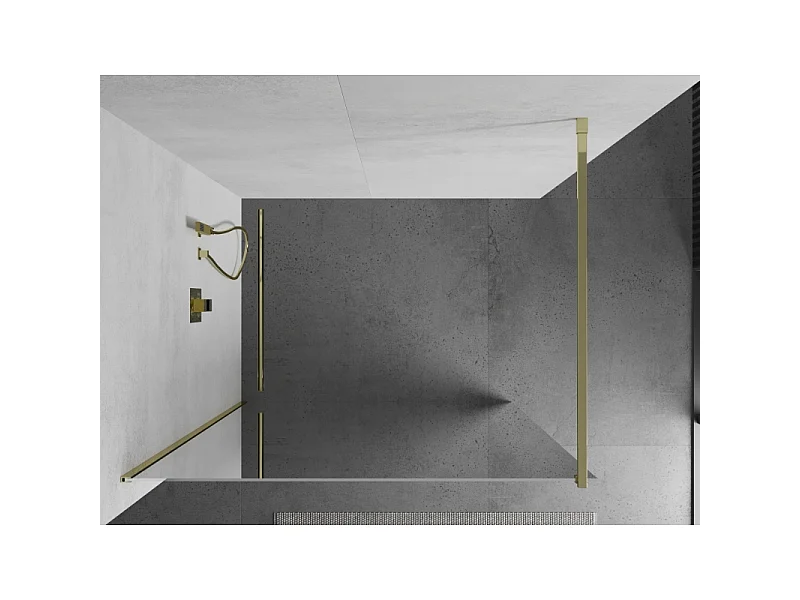 Mexen Kioto paroi de douche Walk-in 110 x 200 cm, miroir 8 mm, or - 800-110-101-50-50