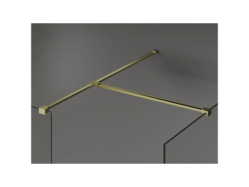 Mexen Kioto paroi de douche Walk-in 150 x 90 cm, transparente, or brossé - 800-150-202-55-00-090