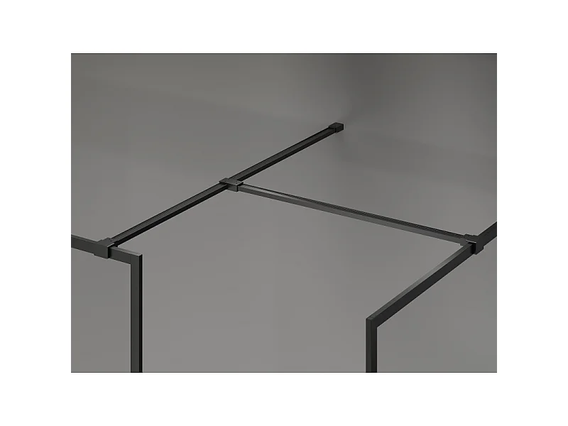 Mexen Kioto-F douchewand Walk-in met frame 130 x 105 cm, transparant 8 mm, zwart - 800-130-202-04-70-105