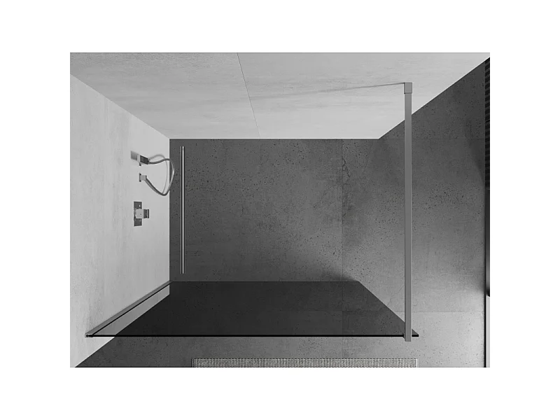 Mexen Kioto Duschwand Walk-in 80 x 200 cm, graphit 8 mm, Chrom - 800-080-101-01-40
