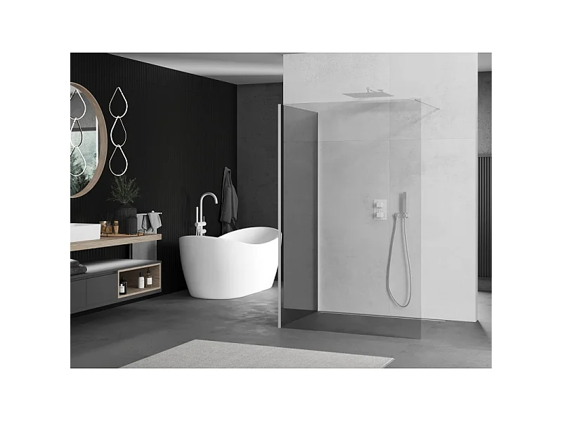 Mexen Kioto paroi de douche Walk-in 95 x 90 cm, transparent, blanc - 800-095-212-20-00-090