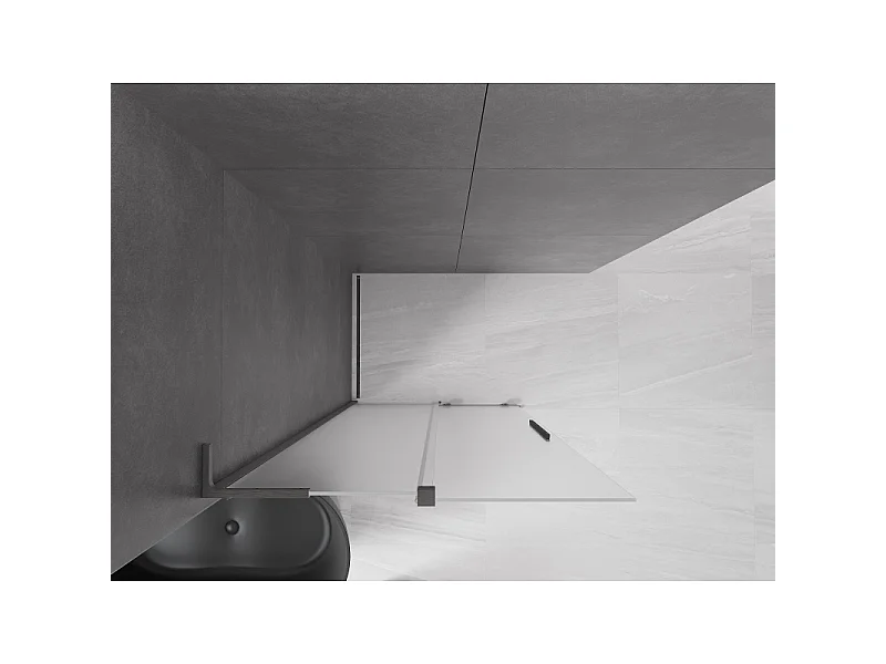 Mexen Velar L Sliding Shower Wall Walk-in 110 x 200 cm, Frosted 8 mm, Gun Gray Brushed - 871-110-003-33-66