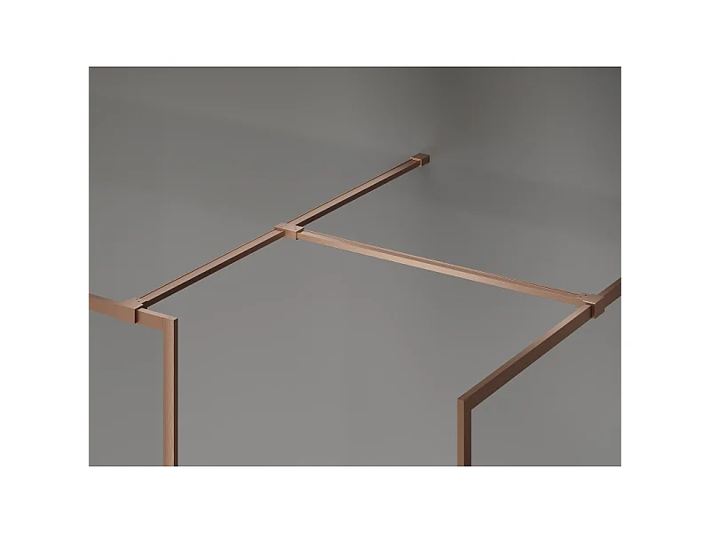 Mexen Kioto-XF painel de chuveiro Walk-in com moldura 130 x 80 cm, transparente 10 mm, cobre escovado - 800-130-202-04-65-080-XF