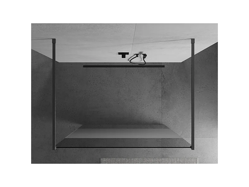 Mexen Kioto paroi de douche autoportante 100 x 200 cm, transparent/verre dépoli 8 mm, gris fusil brossé - 800-100-002-66-35