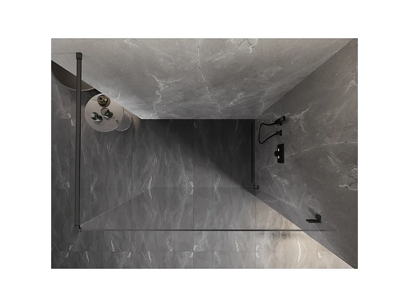 Mexen Lunar Duschwand Walk-in rechts 110 x 200 cm, transparent 8 mm, gebürstetes Gun Grau - 830-110-000-66-00-P