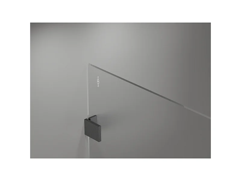 Mexen Lunar Duschwand Walk-in rechts 110 x 200 cm, transparent 8 mm, gebürstetes Gun Grau - 830-110-000-66-00-P