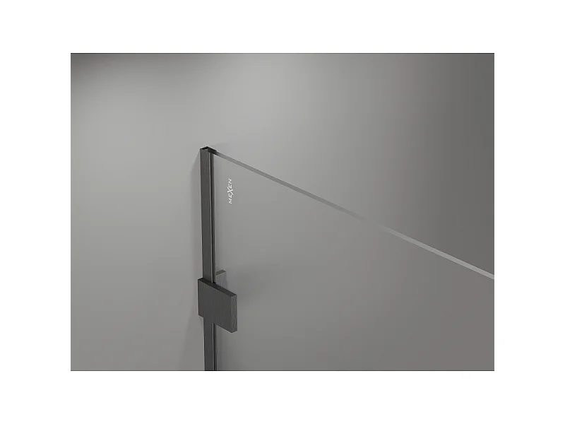 Mexen Lunar Duschwand Walk-in rechts 110 x 200 cm, transparent 8 mm, gebürstetes Gun Grau - 830-110-000-66-00-P