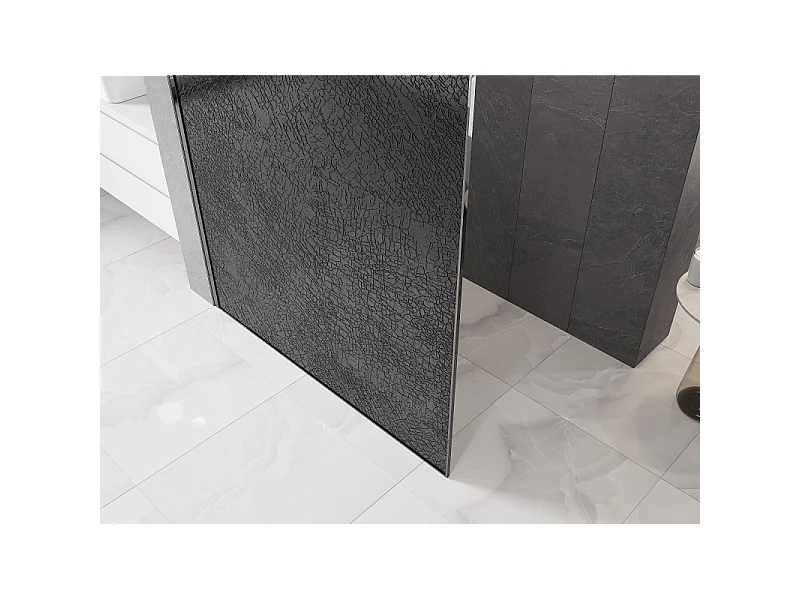 Mexen Kioto paroi de douche Walk-in 160 x 200 cm, crackle graphite 12 mm, chrome - 800-160-101-01-44-X