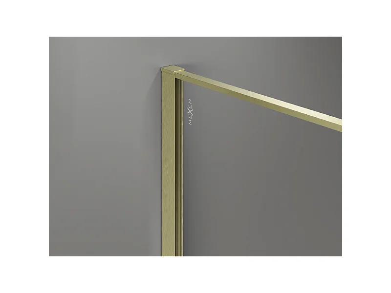 Mexen Kioto tuš stena Walk-in 70 x 200 cm, crackle transparentna 12 mm, zlata brušena - 800-070-101-55-04-X
