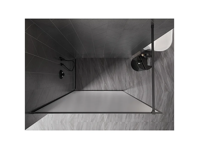 Mexen Kioto-XF parede de duche Walk-in com moldura 130 x 202 cm, fosco 10 mm, cinza metálico escovado - 800-130-104-66-30-X