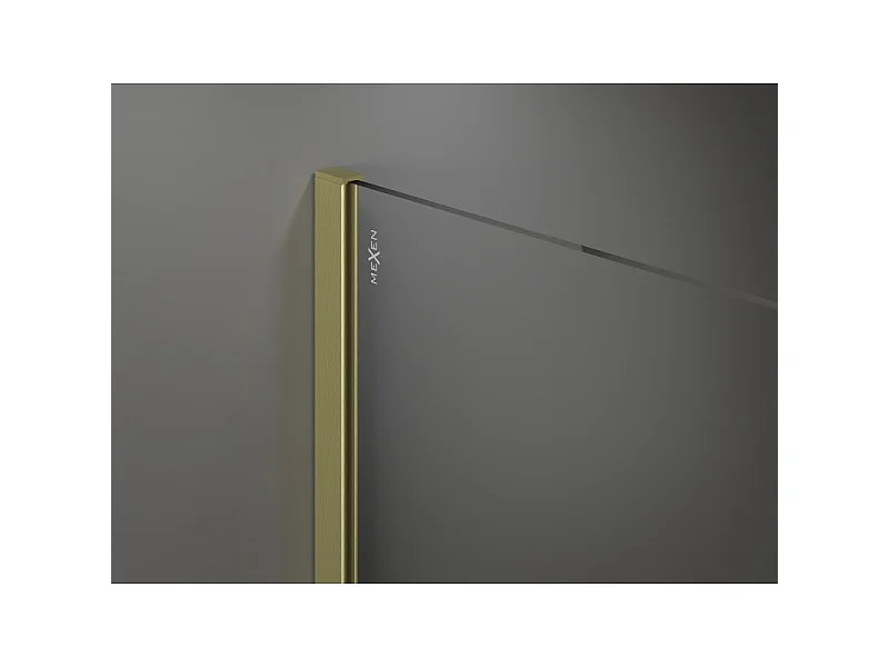 Mexen Kioto tuš stena Walk-in 125 x 200 cm, prozorna 8 mm, zlata brušena - 800-125-101-55-00