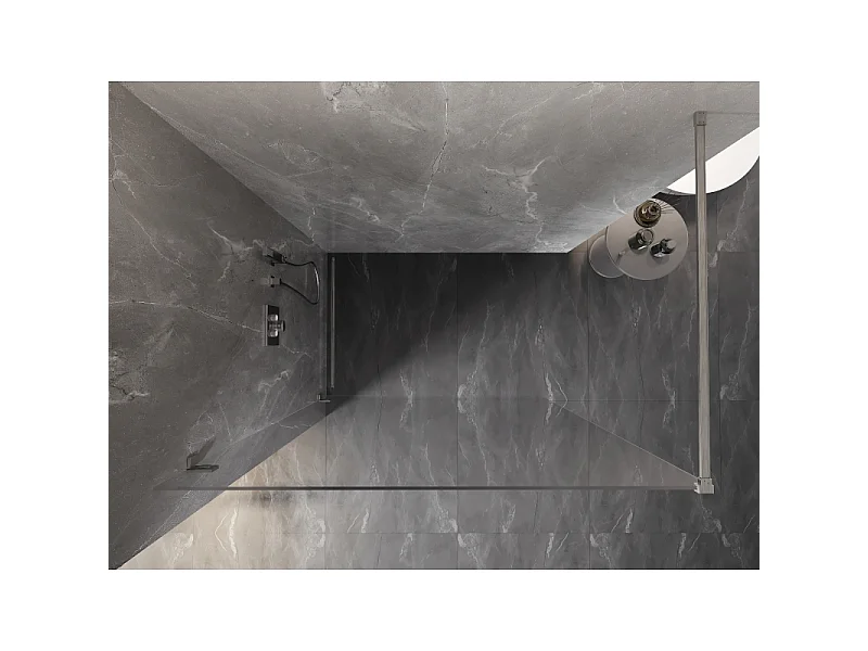 Mexen Lunar paroi de douche à l'italienne gauche 150 x 200 cm, transparent 8 mm, nickel brossé - 830-150-000-97-00-L