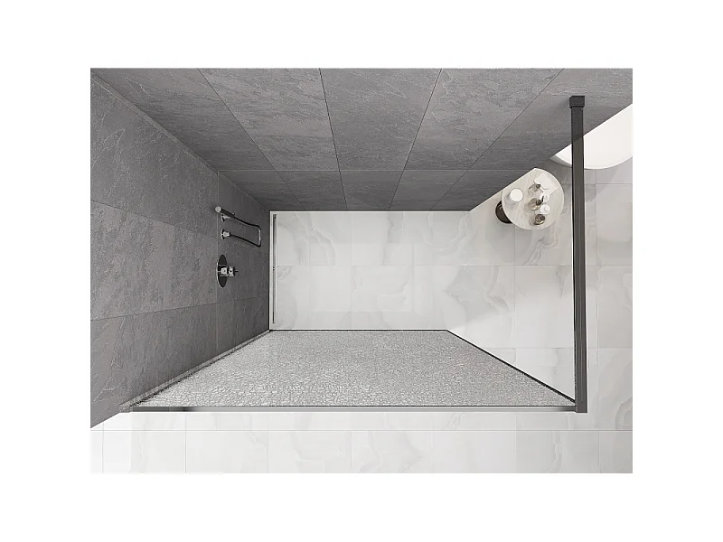 Mexen Kioto paroi de douche Walk-in 90 x 200 cm, crackle transparent 12 mm, chrome - 800-090-101-01-04-X