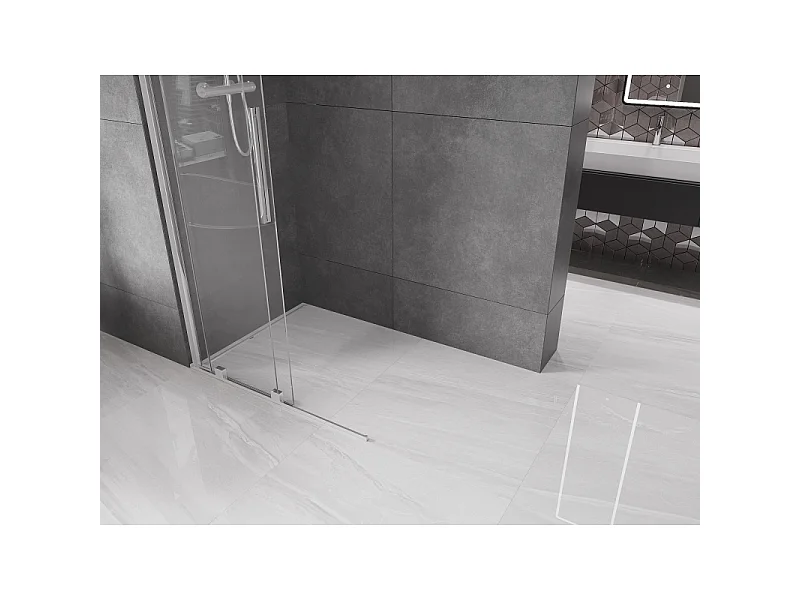 Mexen Velar Paroi de douche coulissante Walk-in 80 x 200 cm, transparent 8 mm, chrome - 871-080-000-03-01