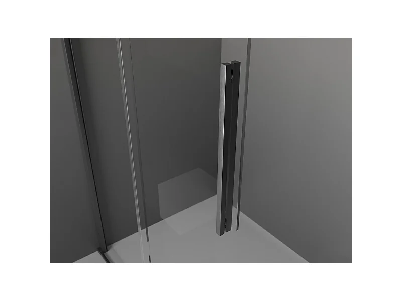 Mexen Velar Walk-in Shower Partition 75 x 200 cm, Frosted 8 mm, Brushed Gun Gray - 871-075-000-33-66