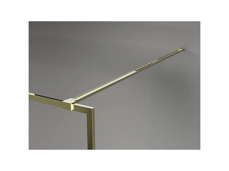 Mexen Kioto-F douchewand Walk-in met frame 140 x 202 cm, grafiet 8 mm, goud - 800-140-104-50-40