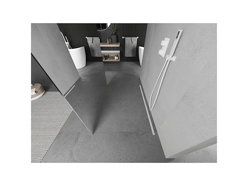 Mexen Kioto ścianka prysznicowa wolnostojąca 100 x 200 cm, lustro 8 mm, biała - 800-100-002-20-50