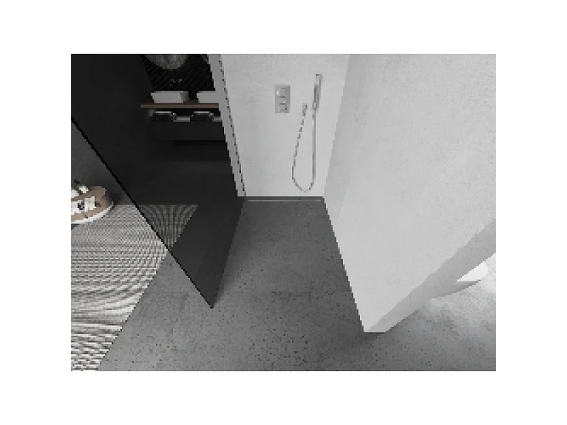 Mexen Kioto Duschwand Walk-in 90 x 200 cm, graphit 8 mm, Chrom - 800-090-101-01-40