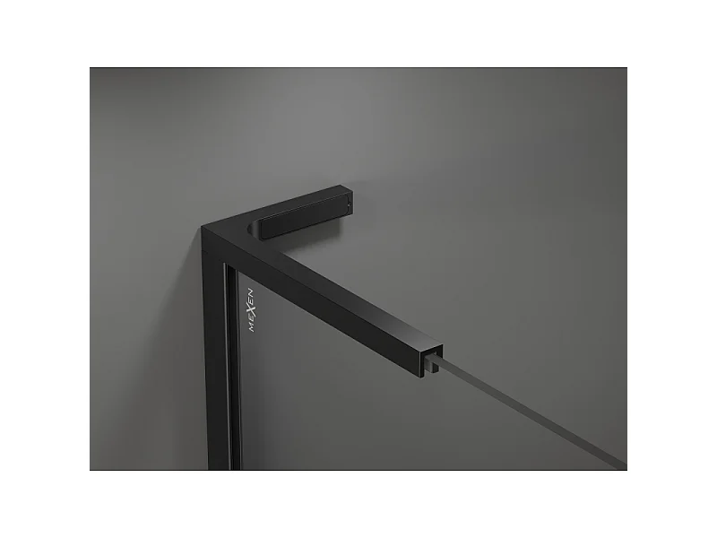 Mexen Kioto L panel de ducha Walk-in 100 x 200 cm, líneas, negro - 800-100-103-70-09
