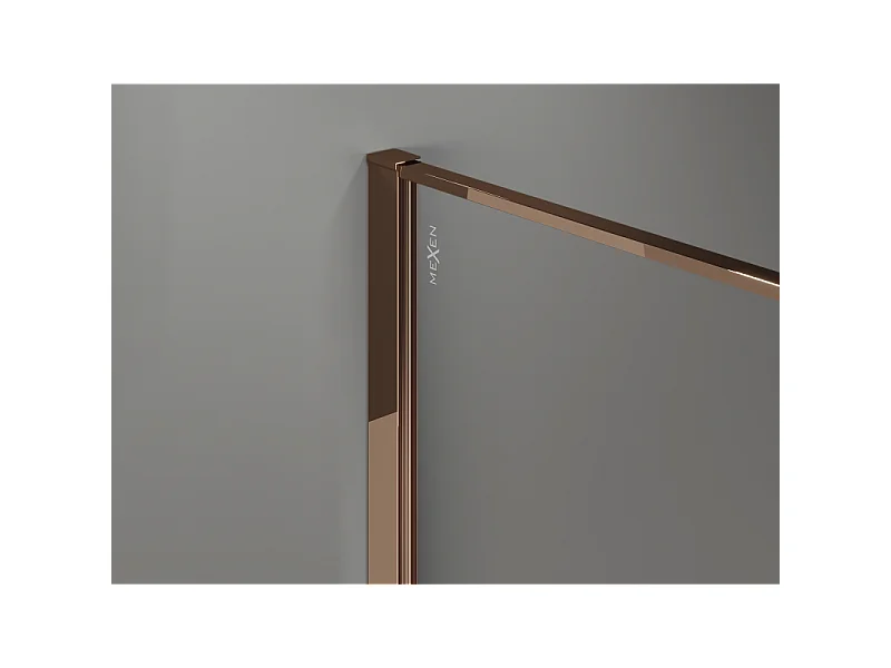Mexen Kioto douchewand Walk-in 150 x 200 cm, crackle transparant 12 mm, roze goud - 800-150-101-60-04-X