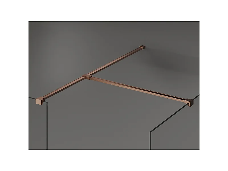 Mexen Kioto paroi de douche Walk-in 155 x 100 cm, transparent, cuivre brossé - 800-155-202-65-00-100