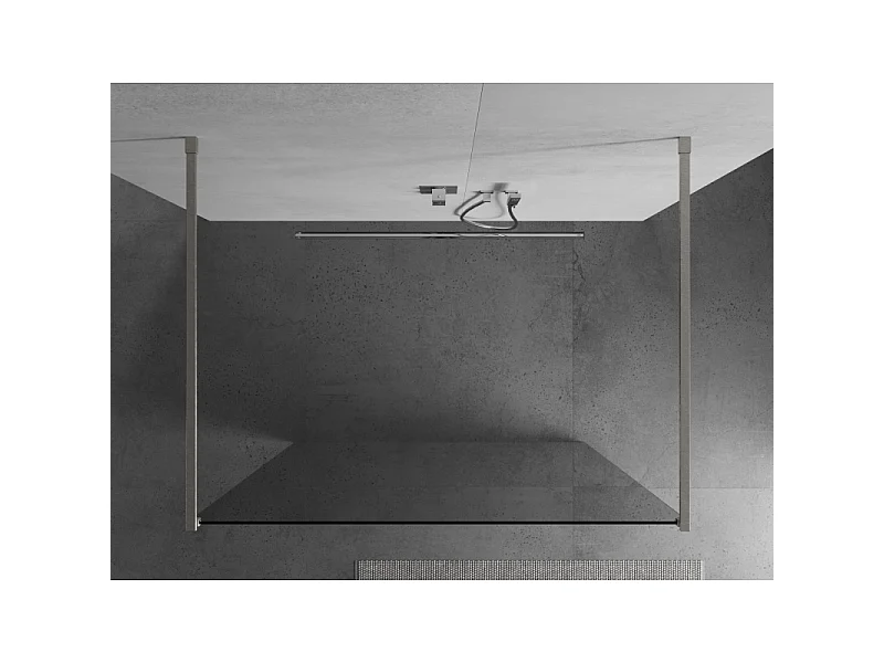 Mexen Kioto paroi de douche autoportante 180 x 200 cm, transparent 8 mm, nickel brossé - 800-180-002-97-00