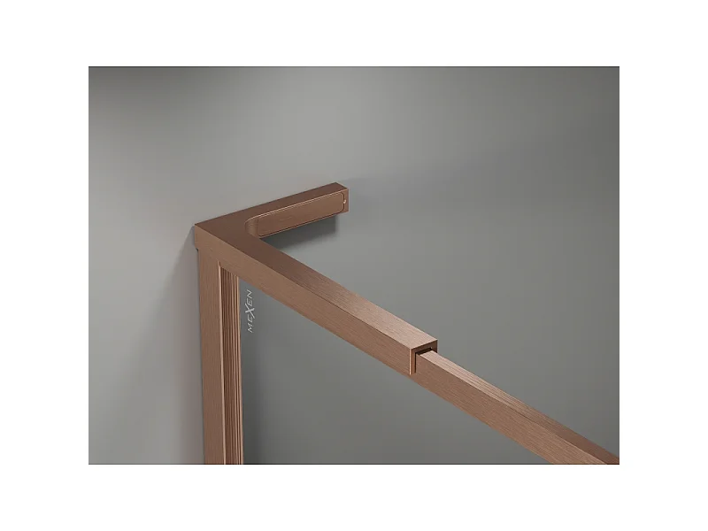 Mexen Kioto-F L paroi de douche à l'italienne avec cadre 95 x 202 cm, transparent 8 mm, cuivre brossé - 800-095-174-65-00